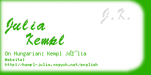 julia kempl business card